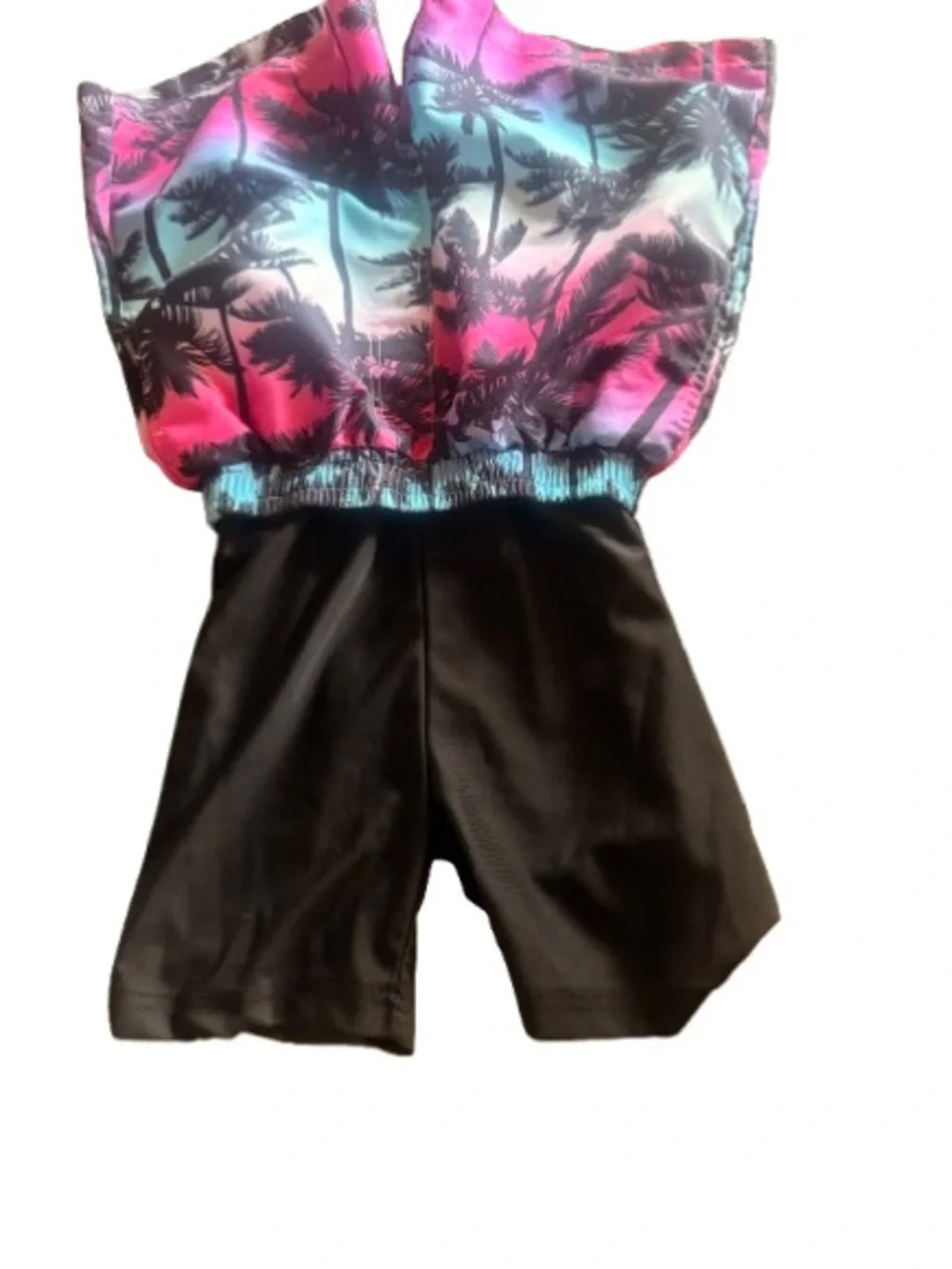 Boys Tropical Palm Print Swim Shorts - Multicolor